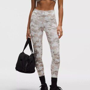 Wunder Train High-Rise Tight 25" | Thawed Camo Warm Ash Grey Multi | Size 18